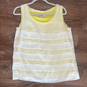 LOFT Yellow and White Boxy Tank Top
